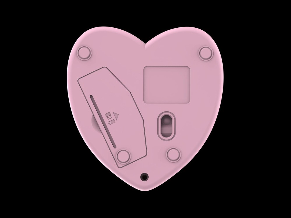 Pink Heart Bluetooth Computer Mouse With Receiver Cute Office Accessory