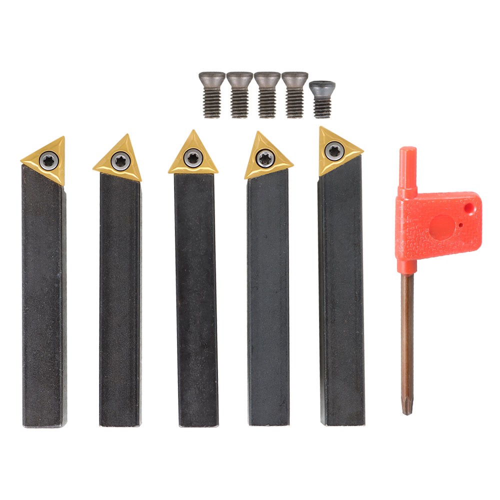 1/2" Indexable Carbide Insert Turning Tooling Bit 5Pack Holder Set For Lathe