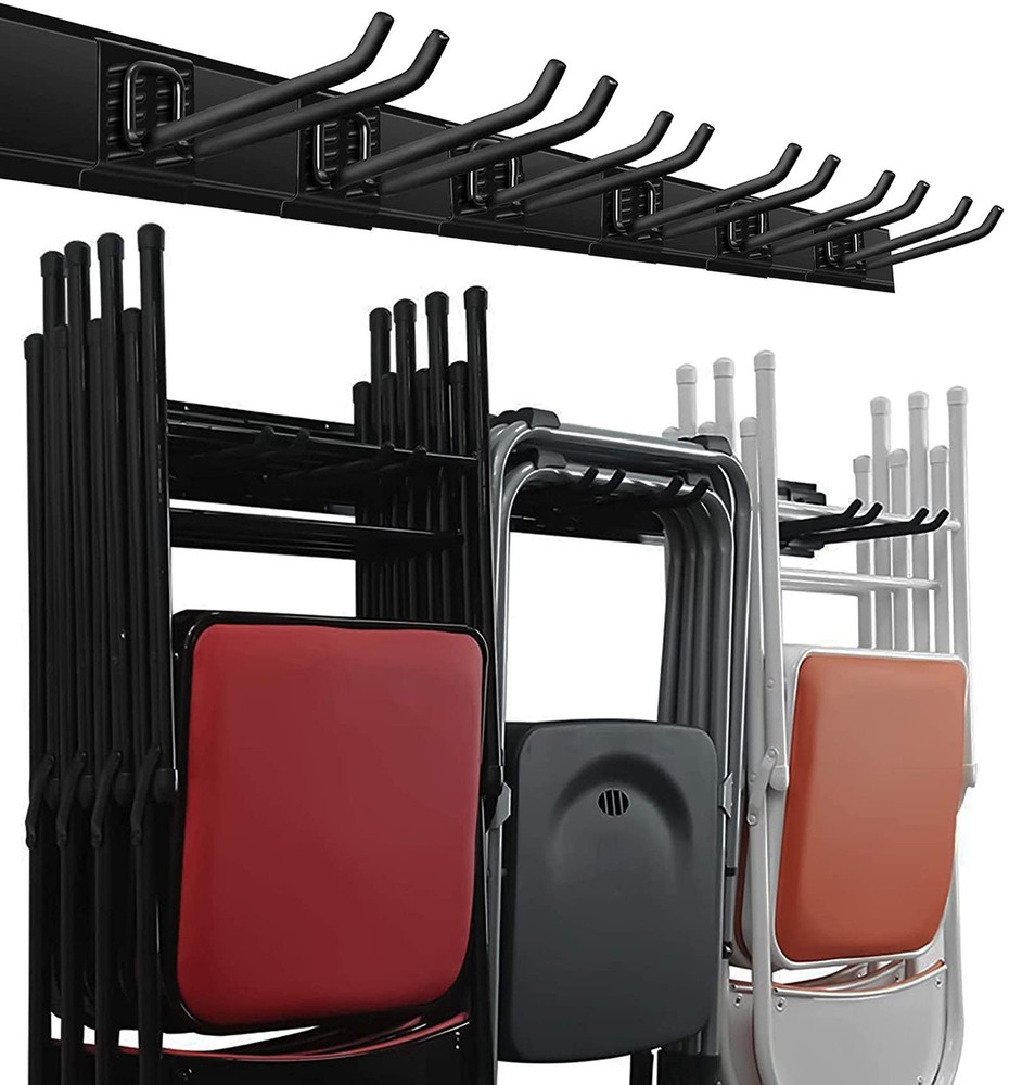 Wallmaster Garage Storage Organization Wall Mount, 6Hooks+3Panels, Black