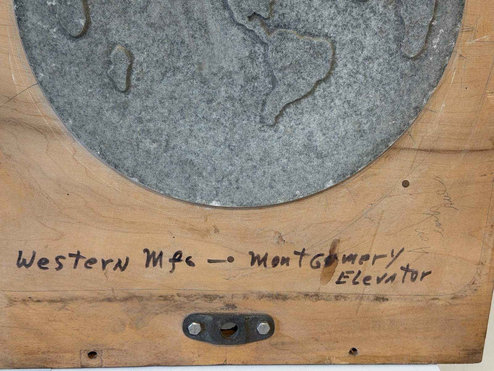 Mid Century Industrial Foundry Mold Wall Art Globe Earth Architectural Element