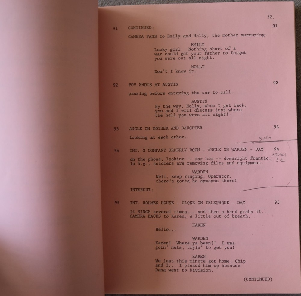 1979 From Here to Eternity : 1942 Original Screenplay Script