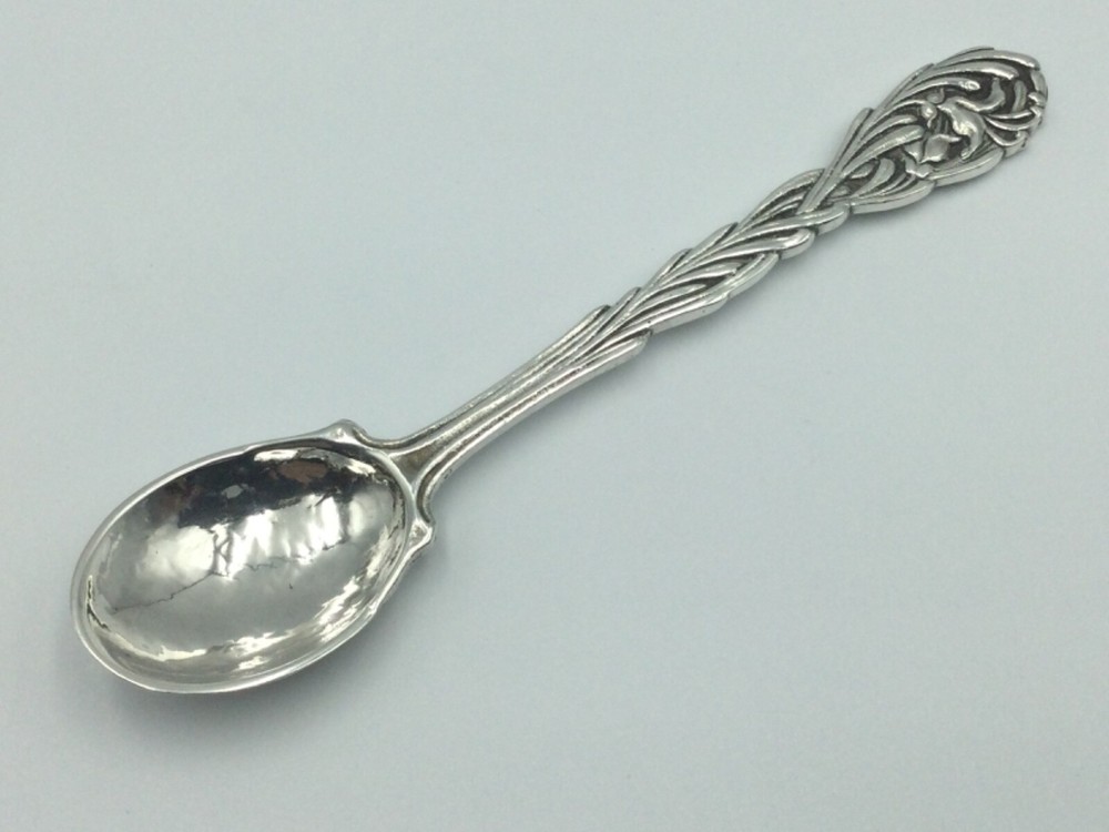 SOLID SILVER SPOON, OMAR RAMSDEN, ROSEMARY PATTERN, LONDON C1938
