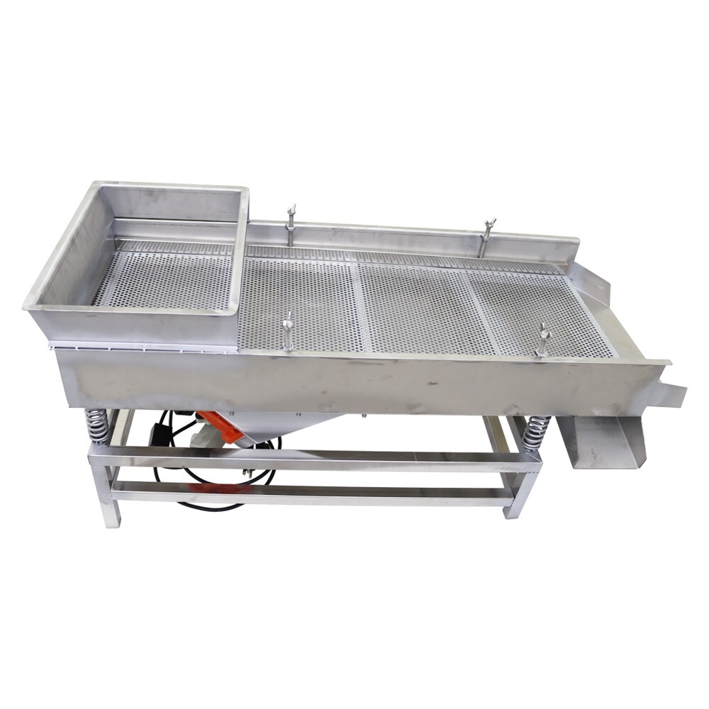 New Electric Linear Vibrating Screen 5mm Sieve Deck Shaker One Layer Two Motor