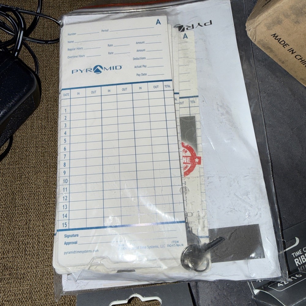 Pyramid Technologies 2650 Pro Auto Aligning Time Clock, LCD Display, Charcoal