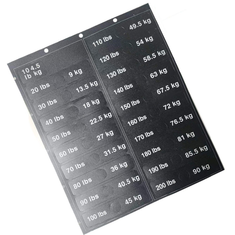 Easy to Apply Weight Stickers Improved Training Efficiency No Confusion