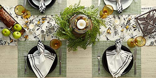 PVC Tabletop Collection Placemat Set, Rectangle, 13x17.25" Fig Green