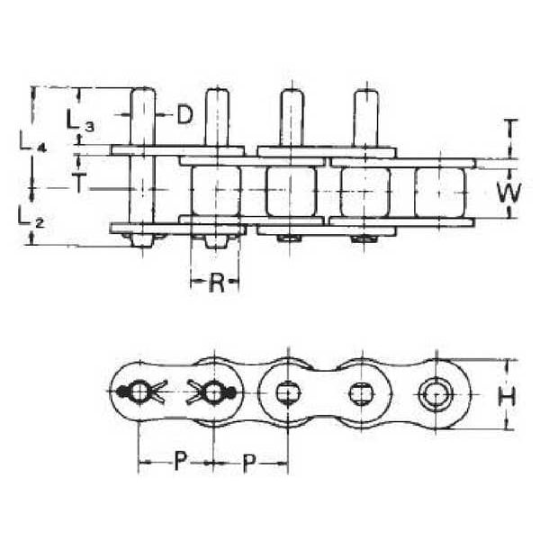 Tsubaki 80D3cl Connecting Roller Link, D-3 Attachment
