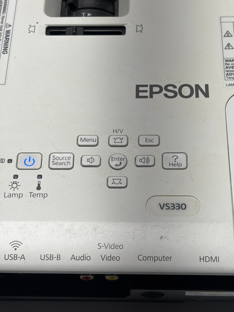 EPSON VS330 H555A LCD Projector NO REMOTE NO LAMP