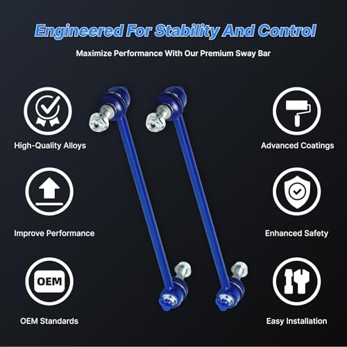 K80252 2Pcs Front Stabilizer Sway Bar End Links Compatible with Chevy 2005