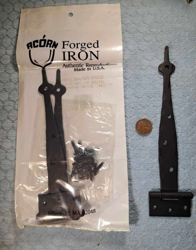 Spear Strap Cabinet Hinges Flush 7 Inch NOS