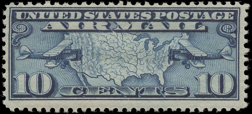 Scott # C7 - U.S. Map & Mail Planes - Single Stamp - MNH - 1926