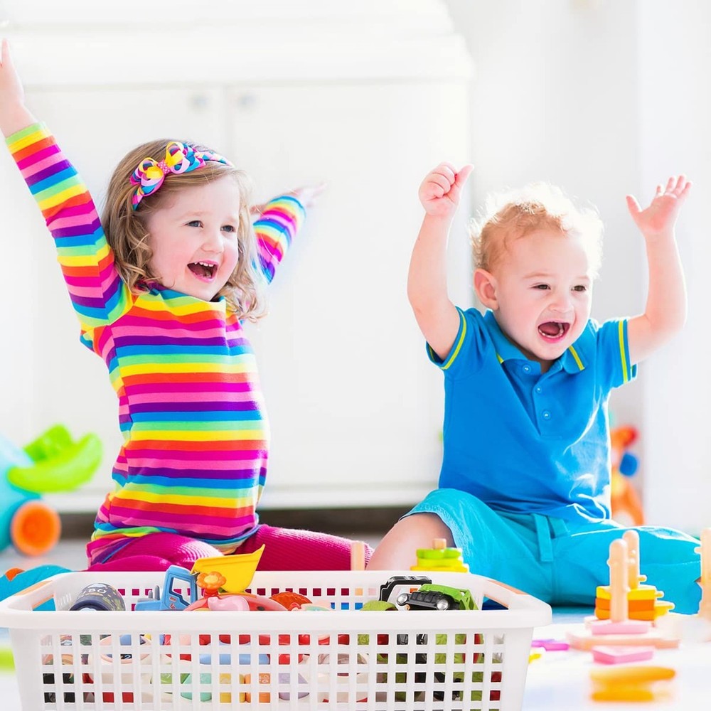 4-Pack Plastic Storage Baskets - Classroom Paper Turn in Trays Stackable for ...