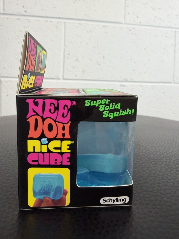 Schylling Nee Doh Nice Cube Super Solid Squish Blue 💙Sensory Stress Toy
