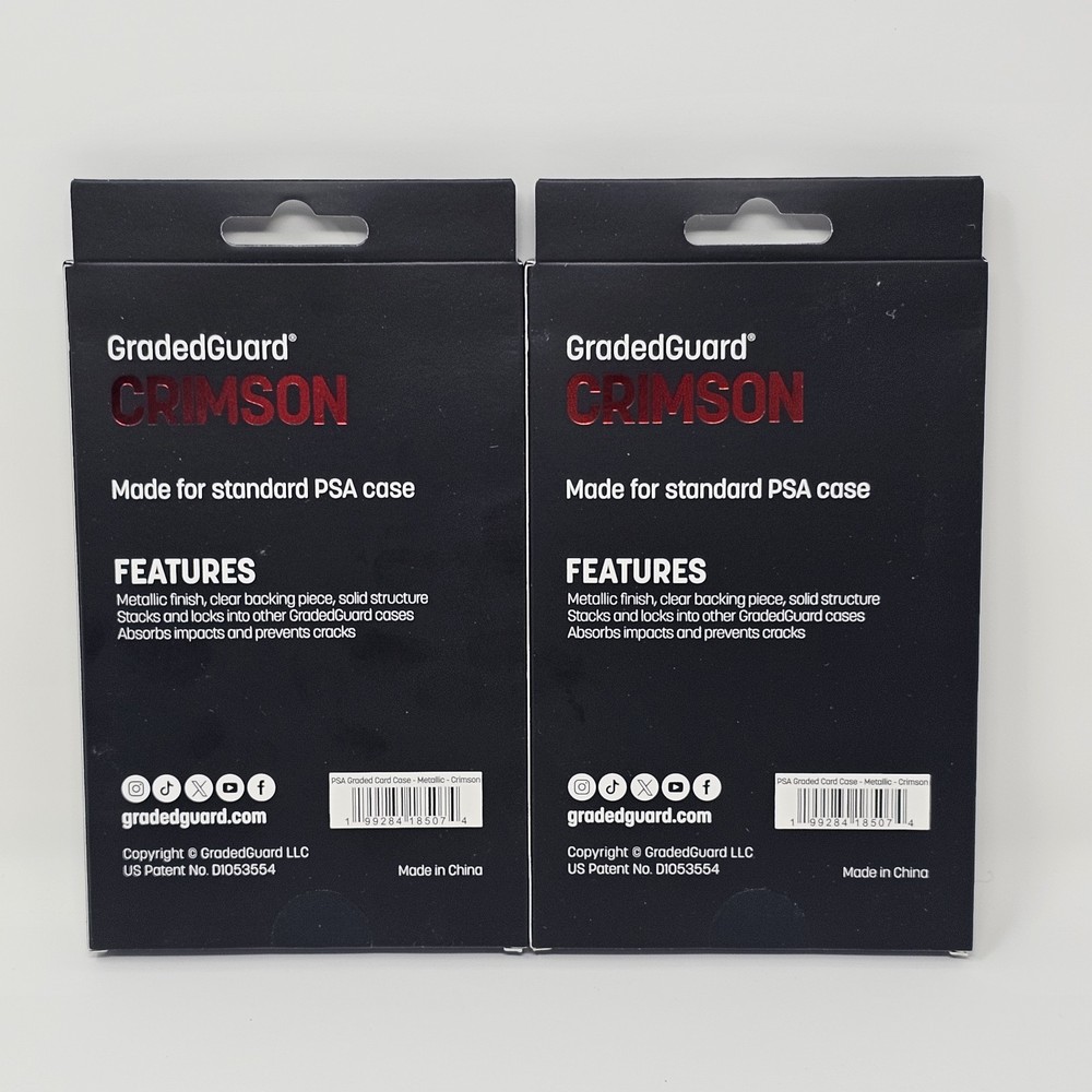 (2) Crimson Metallic GradedGuard PSA Graded Card Case Guard Protector Stackable