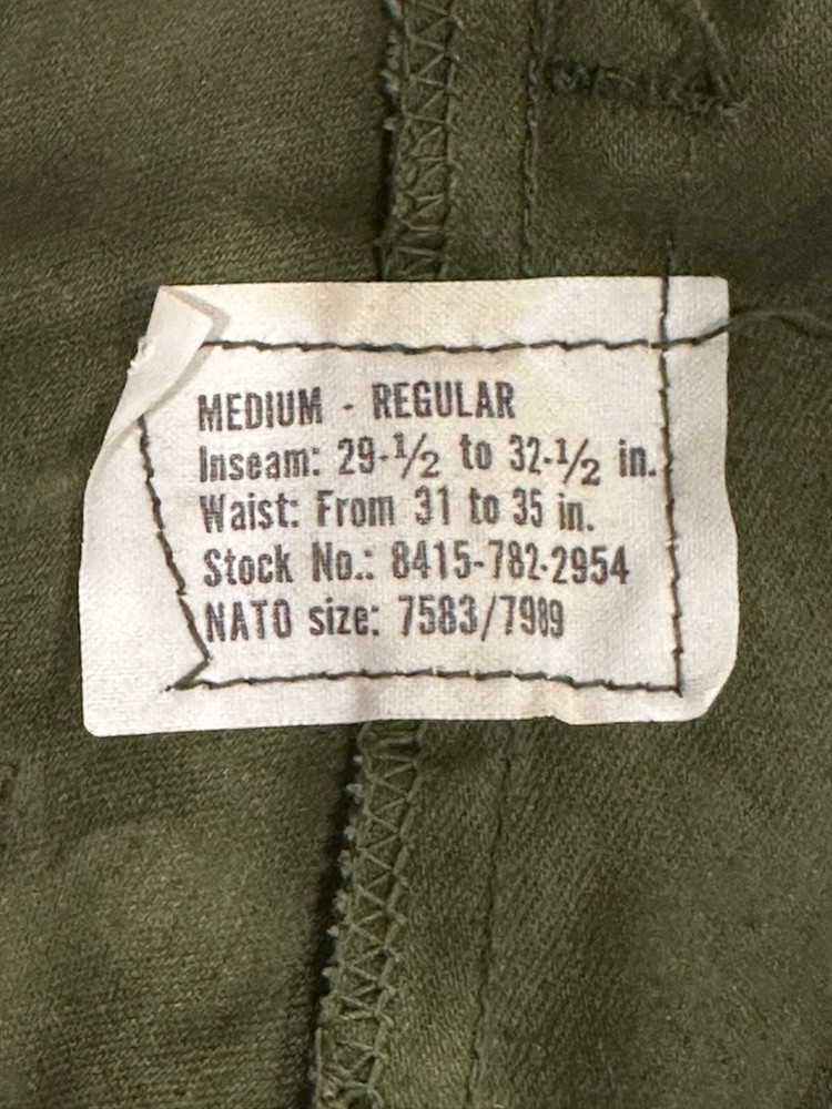 NOS US Army M65 OD Field Trouser Pants Medium / Regular, S-78