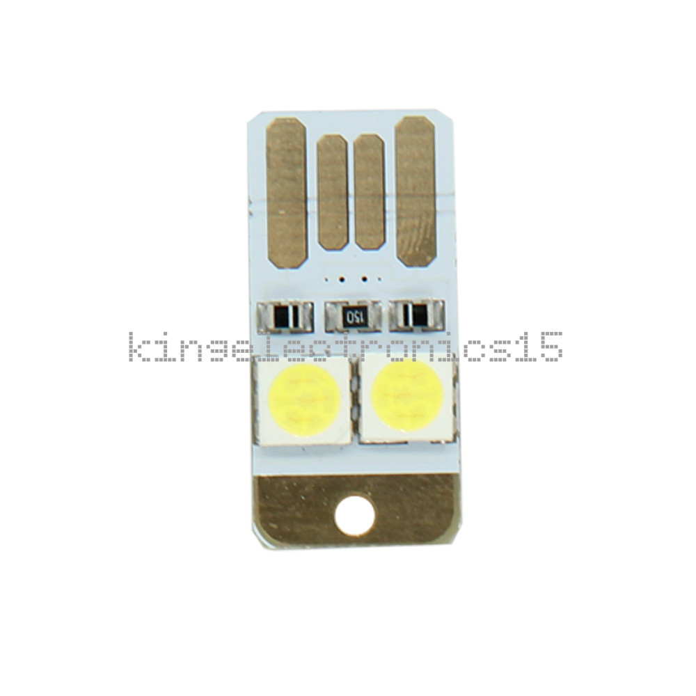 10 Pcs Portable Double Sided Pluggable USB LED Night Light Power Supply White