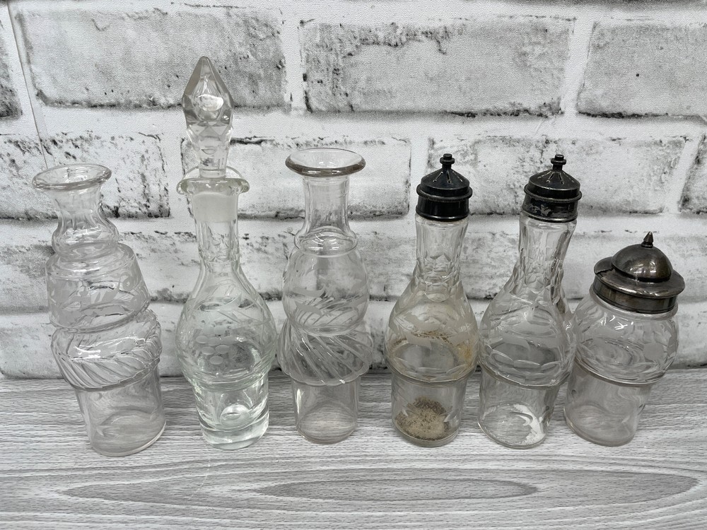 Silverplate Reed & Barton Cruet Set #1659 7 Piece On Stand