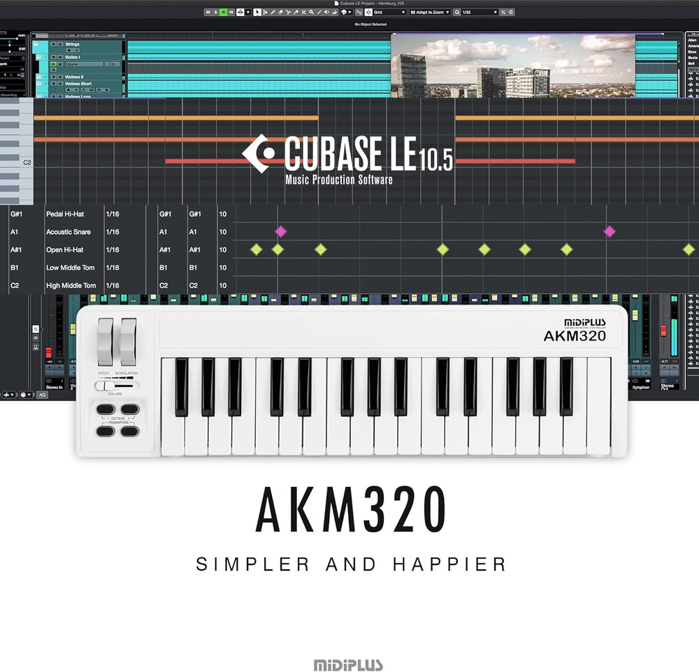 AKM320 MIDI Keyboard Controller, White Edition with Cubase LE 12