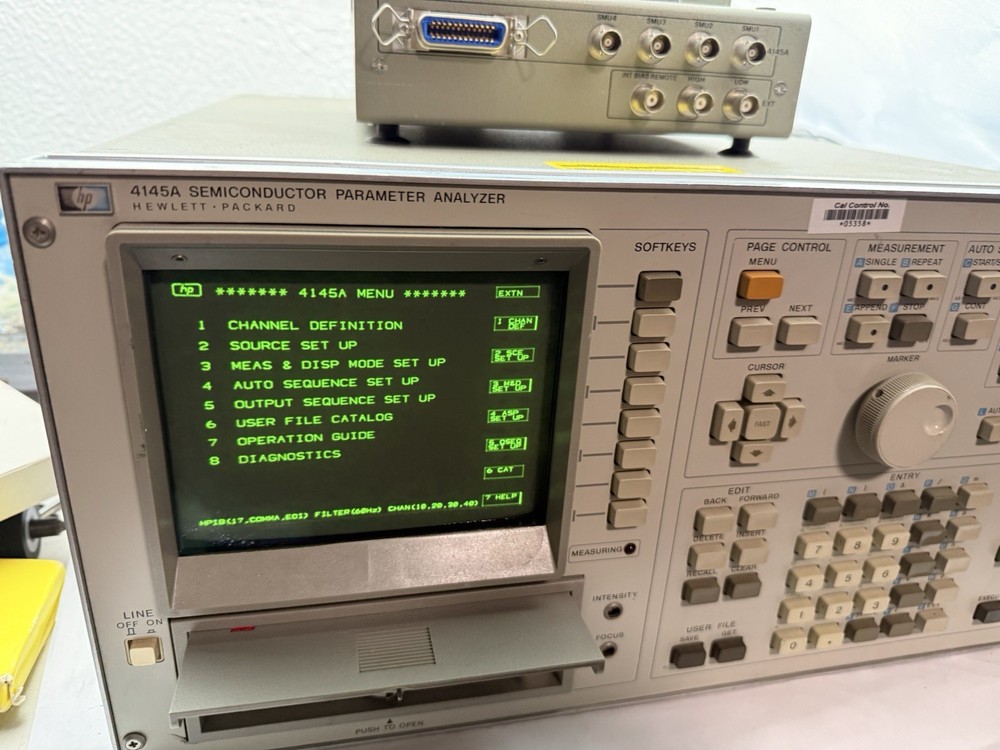 HP 4145A Semiconductor Parameter COME WITH HP 16058A TEST FIXTURE Whit Software