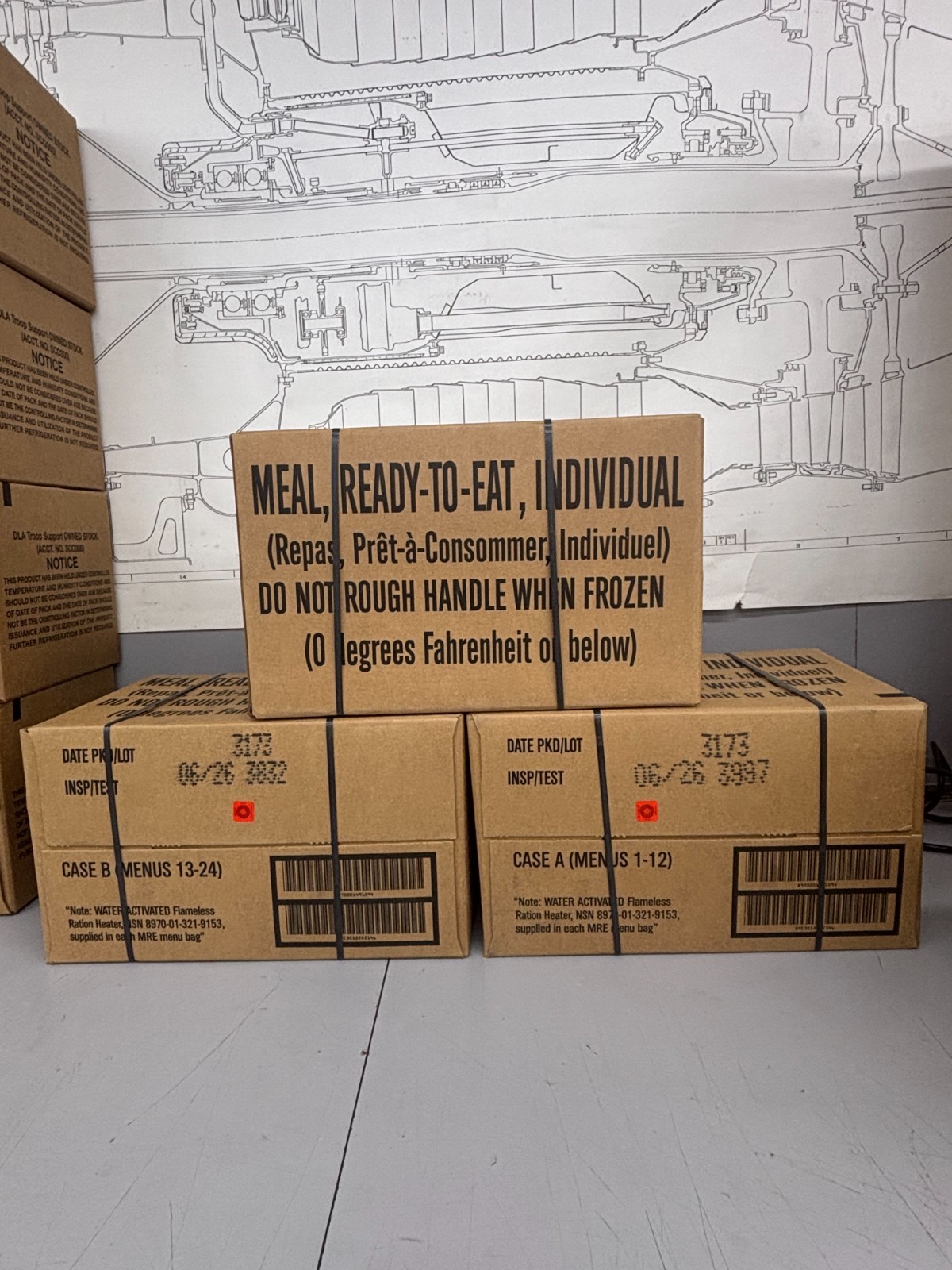 MRE US Military INSP 2026 - Case A + Case B (24 Total Meals) Or single case