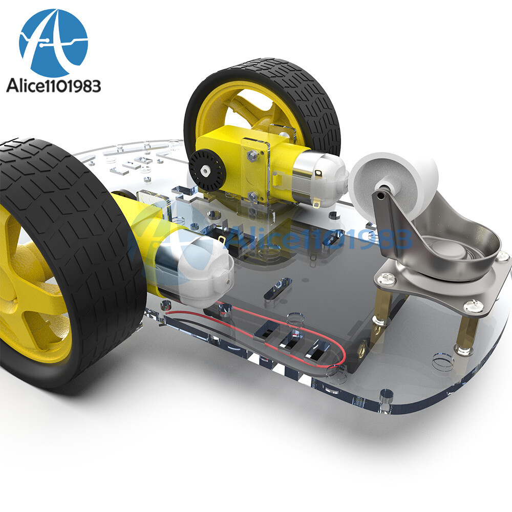 2WD Smart Robot Car Chassis Kit w/ Speed Encoder Battery Box for Arduino 2 Motor