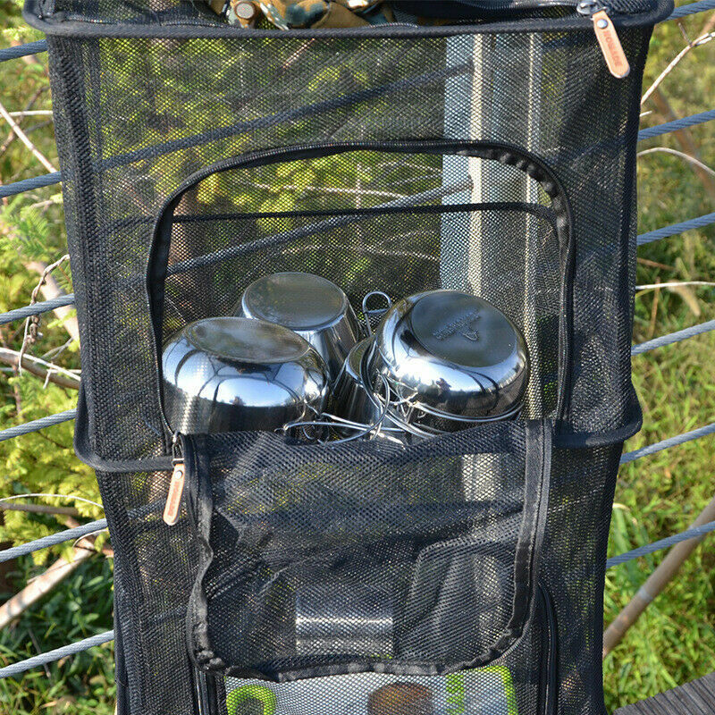 4 Layer Folding Mesh Camping Tool Shelf