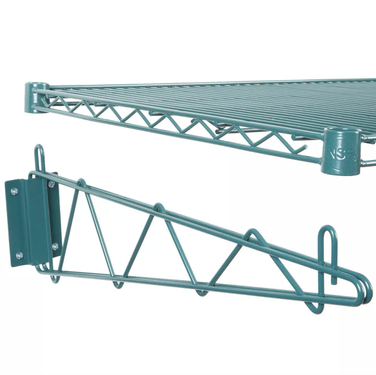 24" x 60" Wall Mount Green Epoxy Wire Shelf Rack Commercial Restaurant Pot NSF