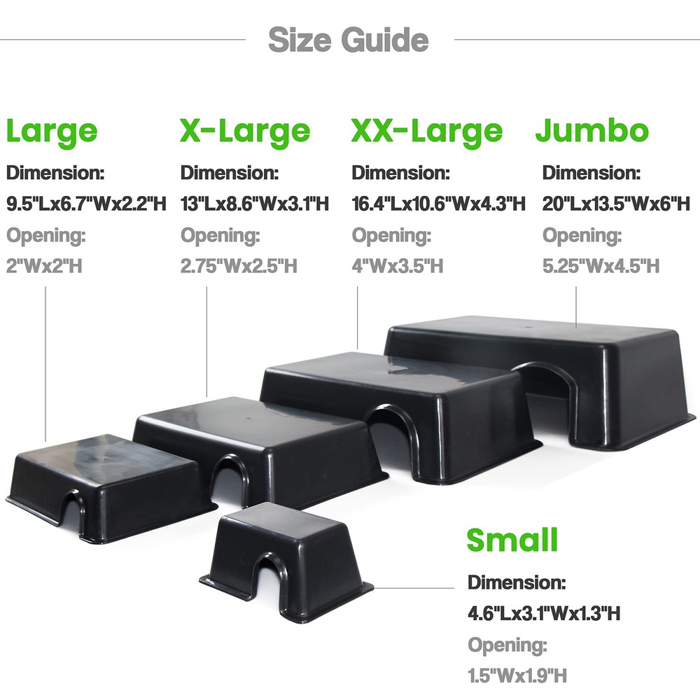 Reptile Hide Box - Secure & Safe Gecko & Mini, Medium, Large, Large Size