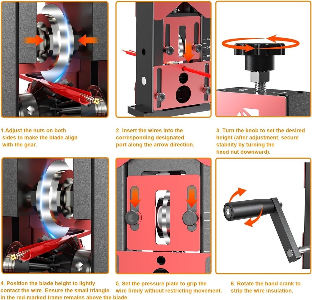 Manual Wire Stripper Machine, 0.06"-1.18" Wire Stripping Machine Copper Wire ...
