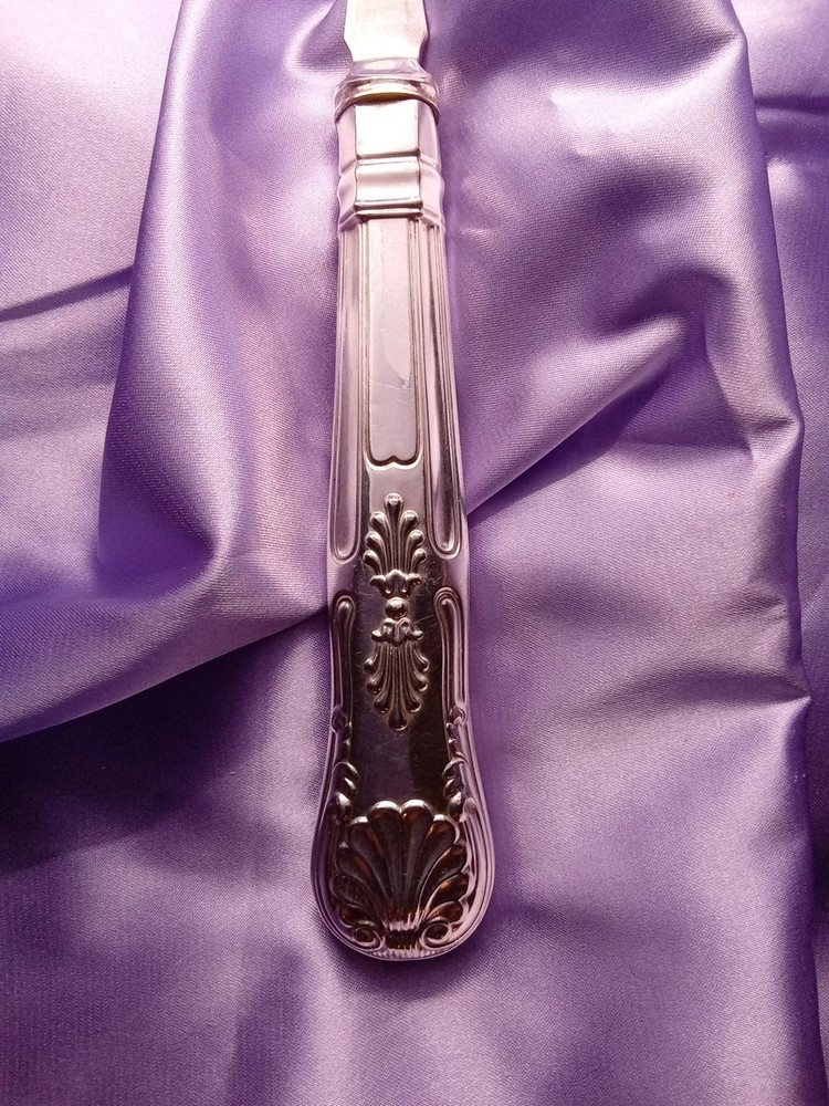 Vintage Embossed Shell Pattern Etched Victorian Silver Plated Serving Fork Clean