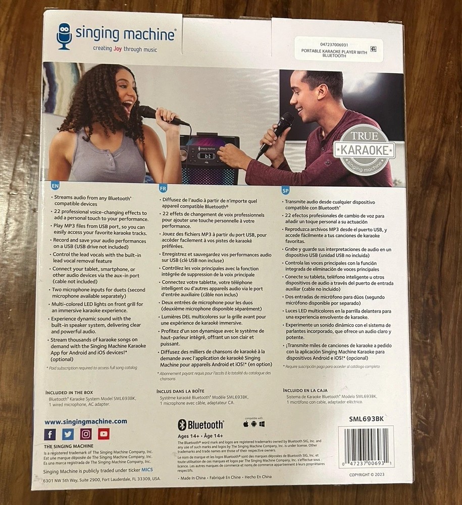 NEW Waves Singing Machine Bluetooth Karaoke System NIB