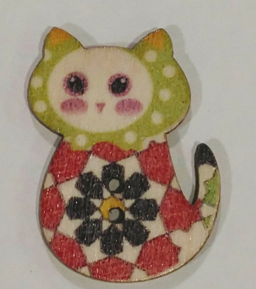 Handmade Needle Minder Keeper Cross Stitch Cat