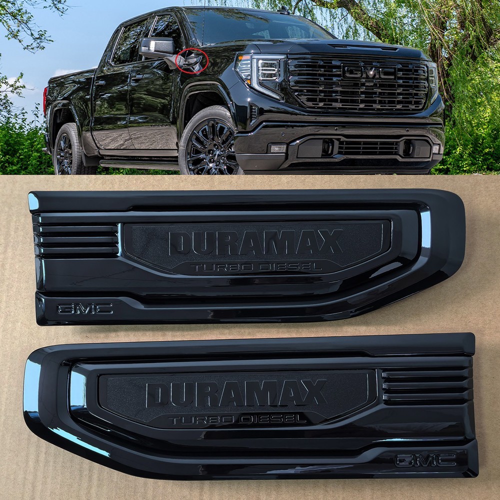 OEM 2019+ GMC Duramax Diesel Turbo Vent Emblem for Sierra 1500 Black 86532091