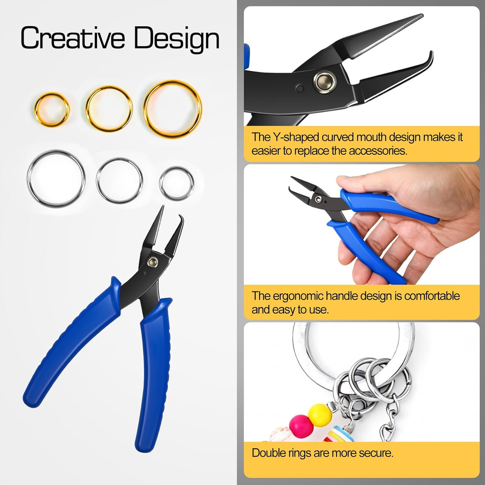 700Pcs Split Rings for Jewelry Making+1Pcs Split Ring Pliers,Double Closed Jump