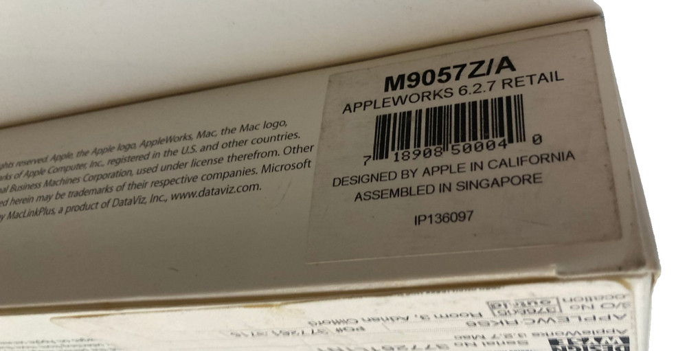 AppleWorks 6 Boxed Version 6.2 for Mac (CD + Manuals) Retail Box – Mac OS X