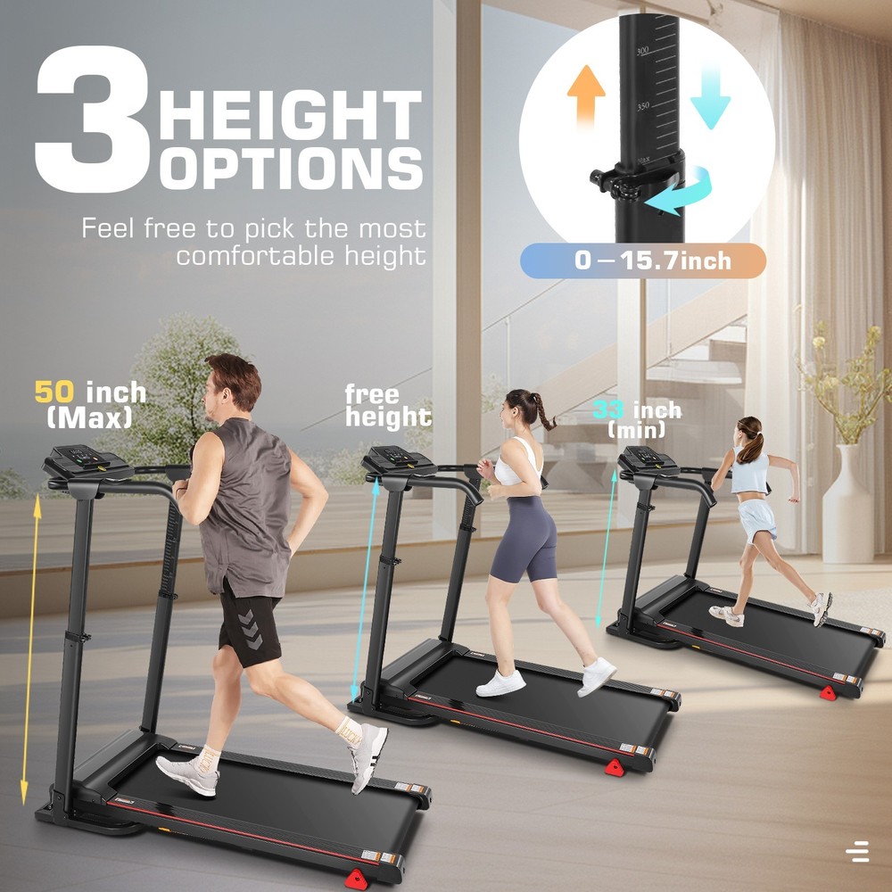 🌷2.5HP Walking/Running Pad 7.5MPH Treadmill Machine Multi-Function LED Display~