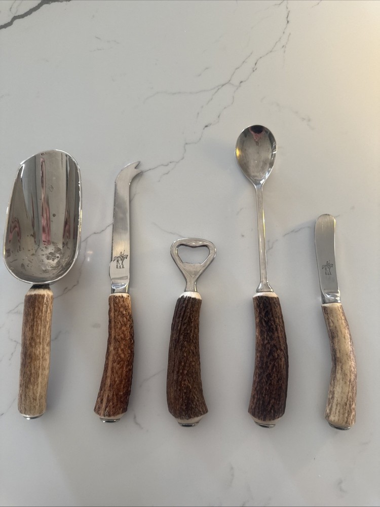 Genuine Antler Horn Bar/Cheese Board Set