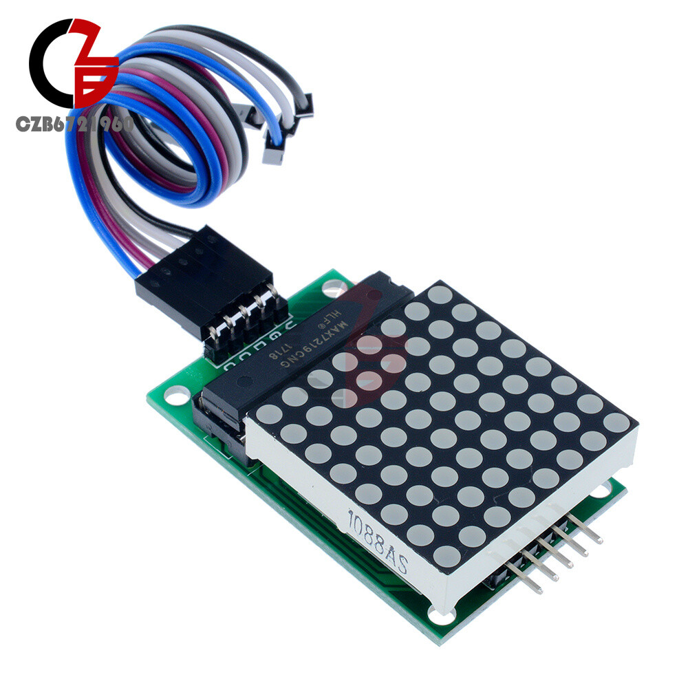 2PCS MAX7219 LED 8x8 Dot Matrix Module Red Light Assembled w/ Cable For Adduino