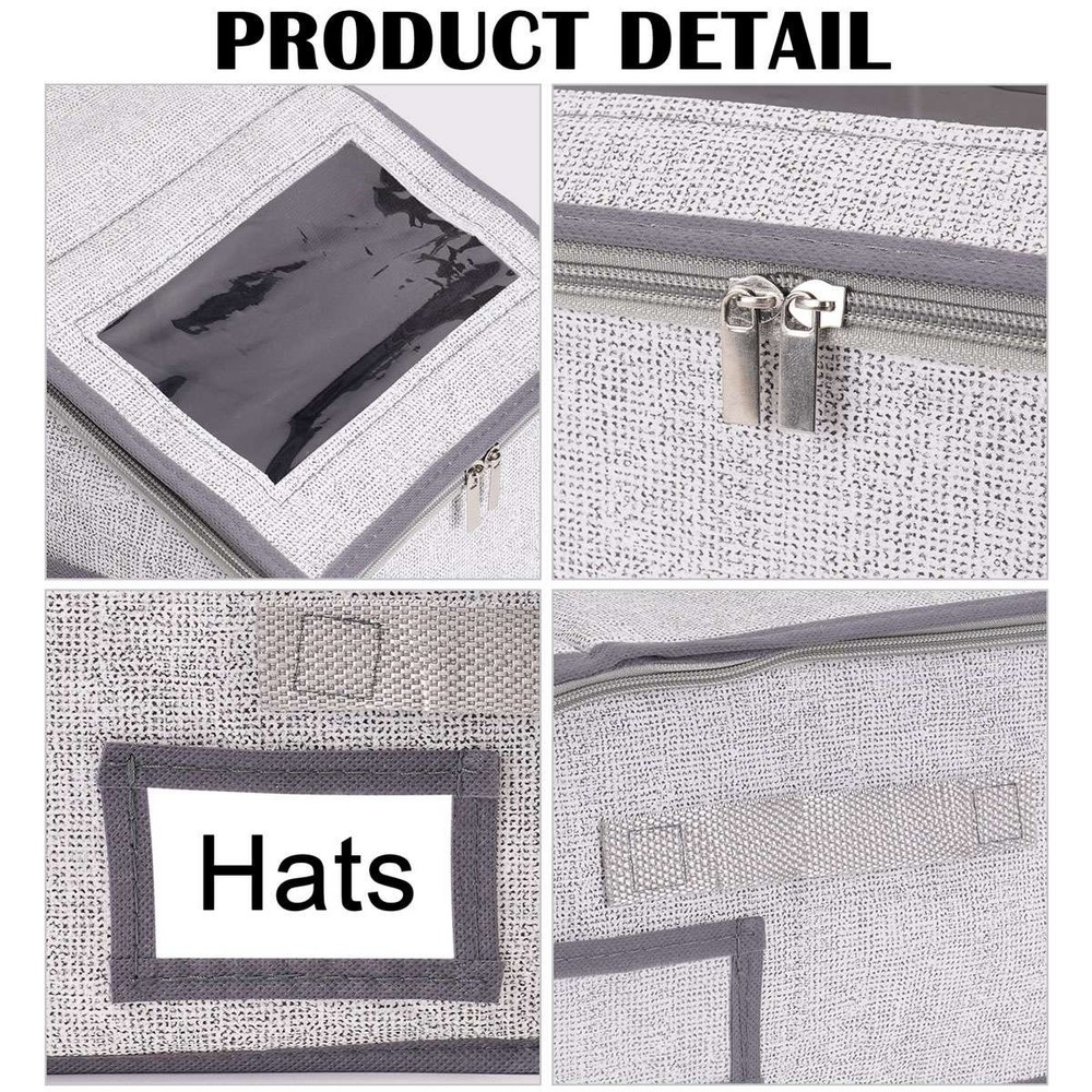 Stackable Hat Storage Organizer for Baseball Caps 12 Caps Hat Box with Lid