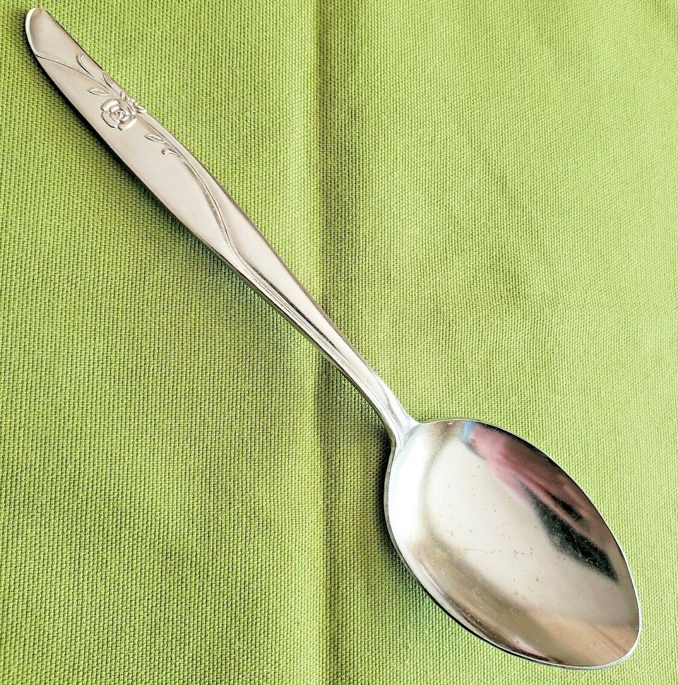 Soup Spoon Unknown Pattern Duralon Stainless Japan Rose Handle 7 1/2"