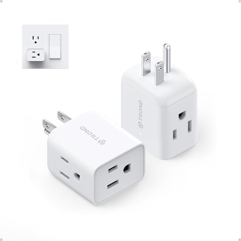 2 Pack Multi Plug Wall Outlet Extender - ETL Listed 3 Way Plug Adapter