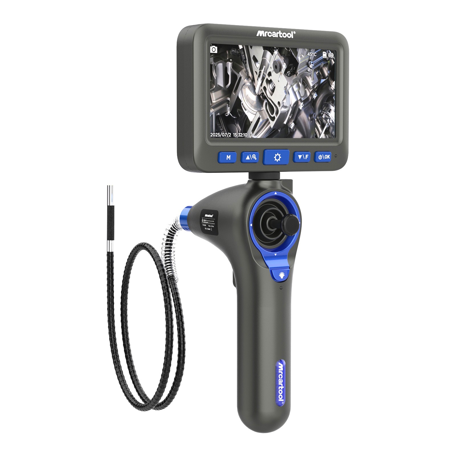 4 Way 360° Articulating Borescope Industrial Endoscope Camera Detachable Screen