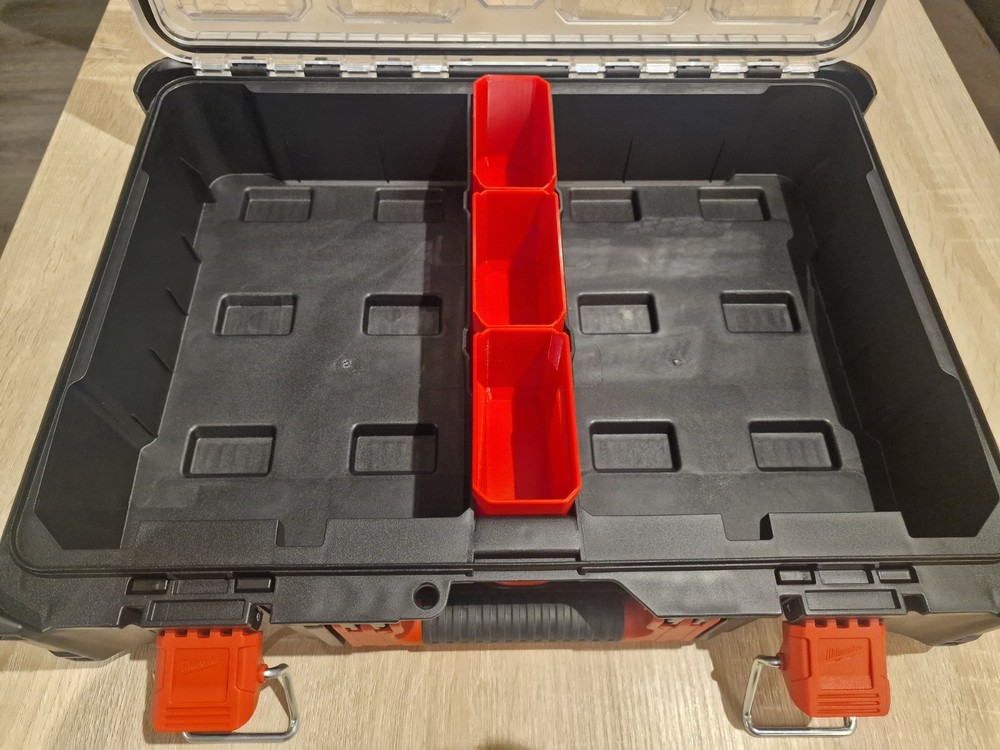 MILWAUKEE PACKOUT Compatible Deep Organiser – Middle 3-Bin Insert (Heavy-Duty)