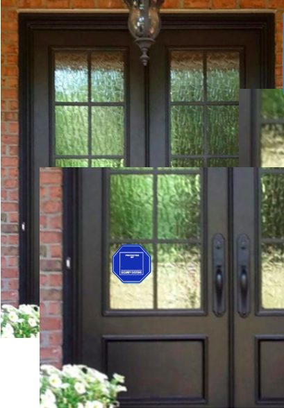 Blue Logo Home Security Decal Sticker Camera Door Window Decal