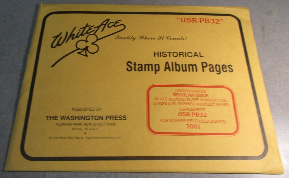 WHITEACE USR-PB32 HISTORICAL STAMP ALBUM PAGES STAMPS RELEASED 2001 W/FREE SHP.