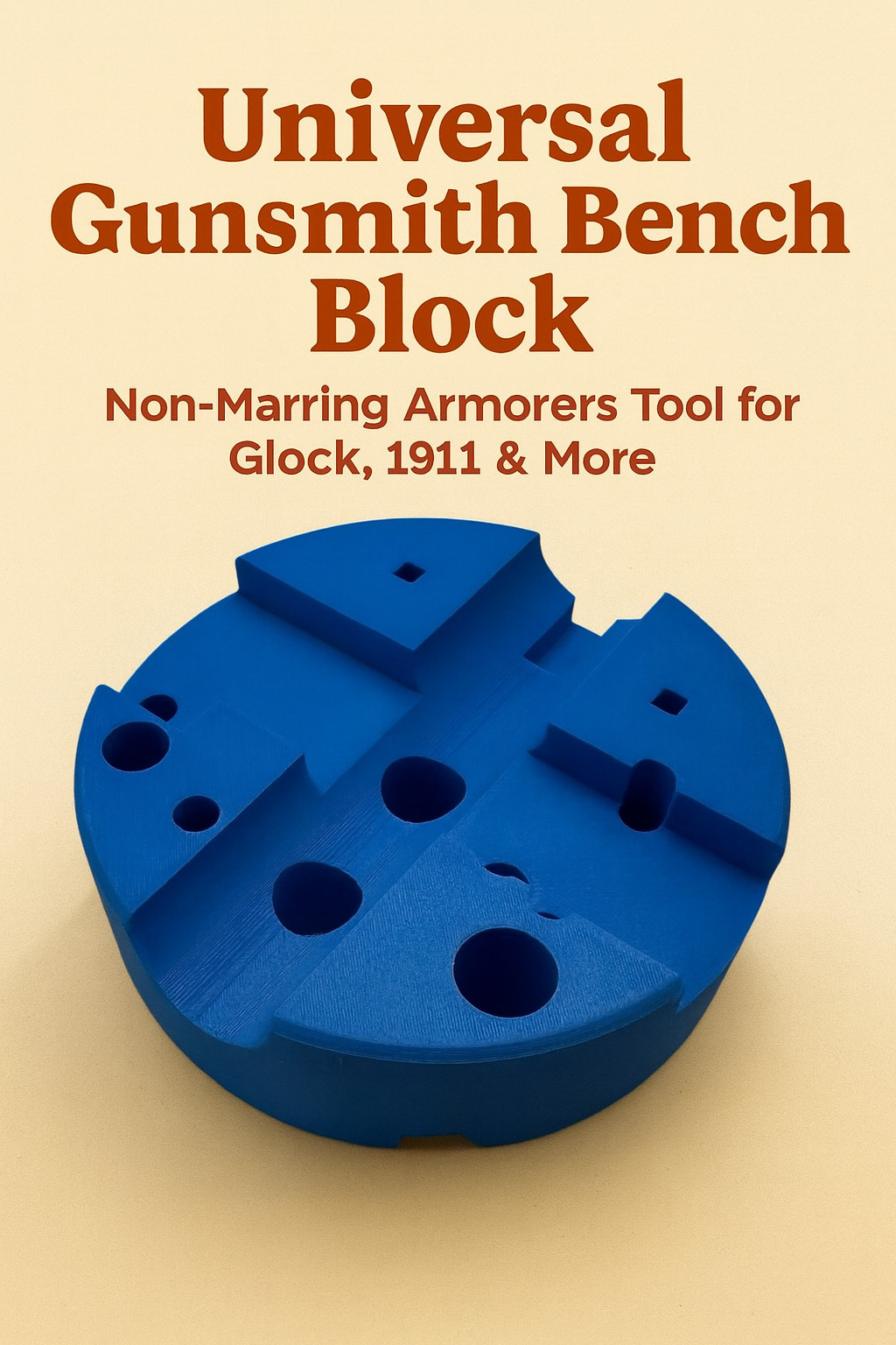 Universal Gunsmith Bench Block Non Marring Armorers Tool Glock Maintenance Blue