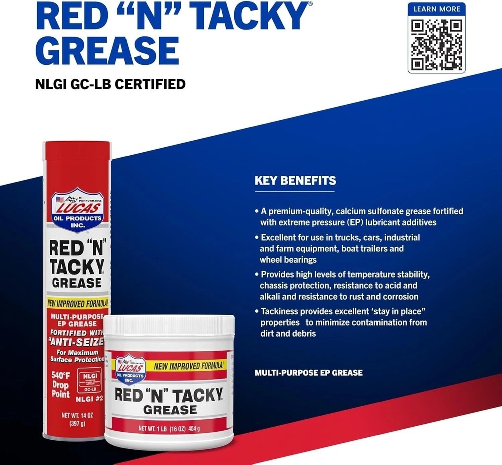 Lucas Red N' Tacky Grease - Agricultural Solution