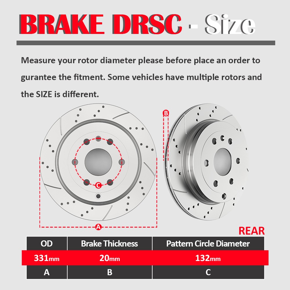 Fit 2007-2016 Chevy Traverse GMC Acadia Enclave Front Rear Rotors Brake Pads Kit