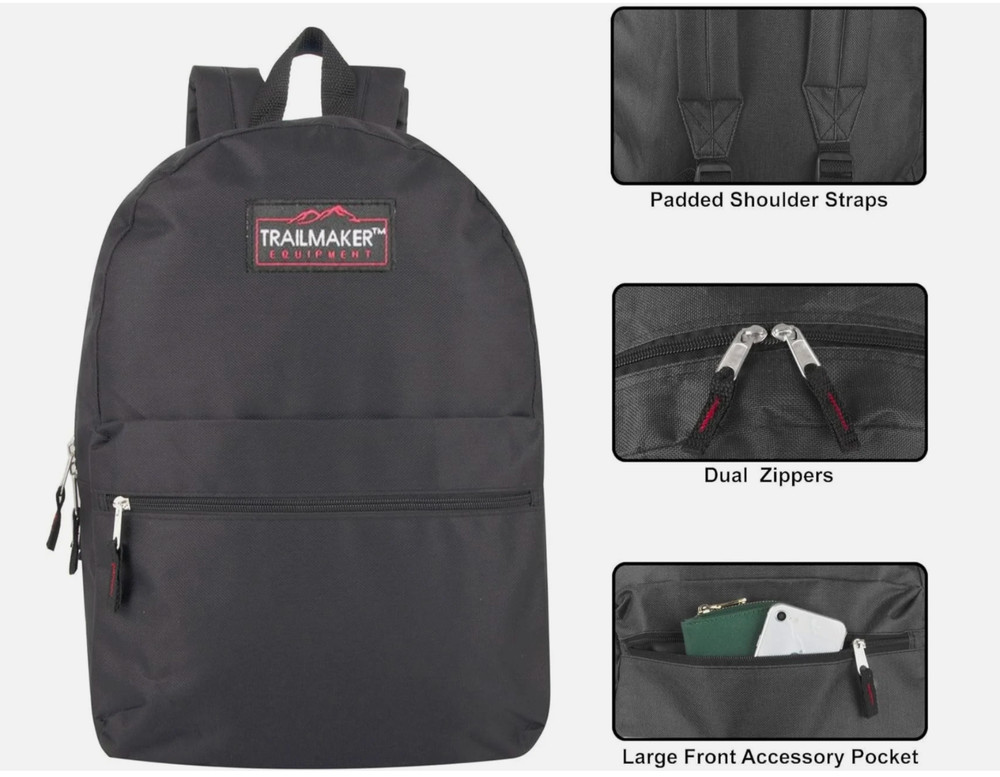 Trial Maker Backpack Bag for Hiking - Black