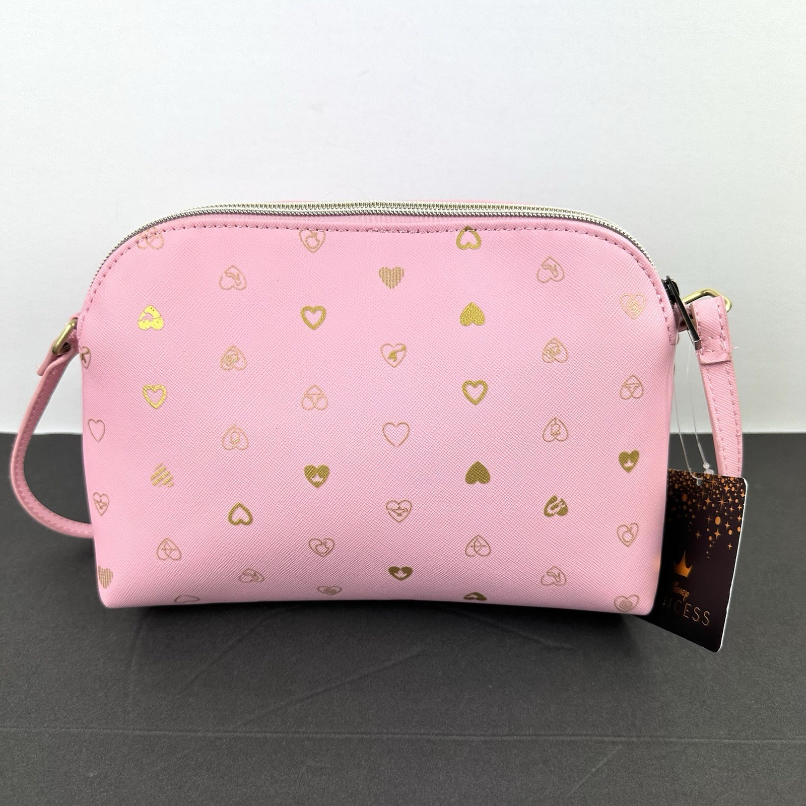 Disney Princess Crossbody Bag Pink Gold Hearts Limited Edition Purse Brand New